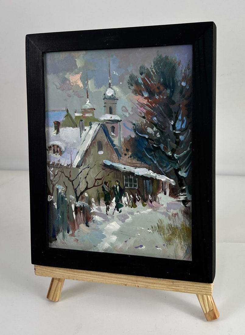 Oil painting Evening In The Winter Village Yuriy Suprunchuk - 2