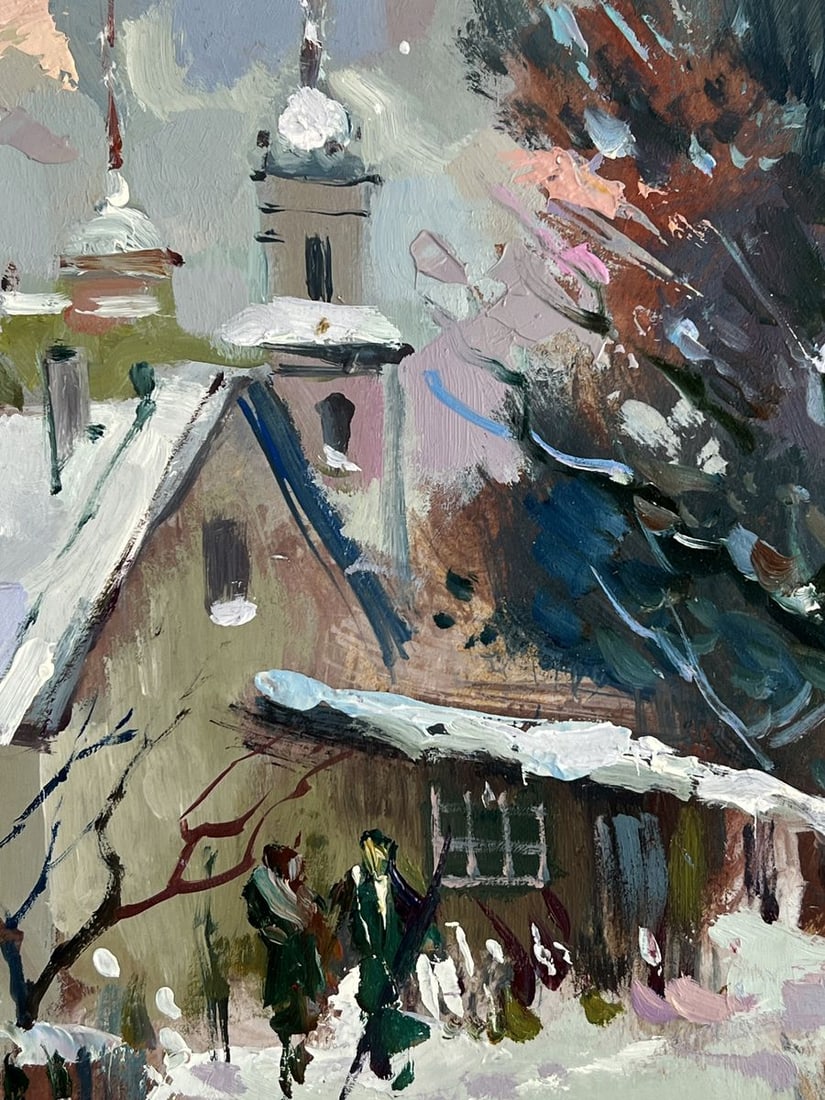 Oil painting Evening In The Winter Village Yuriy Suprunchuk - 7