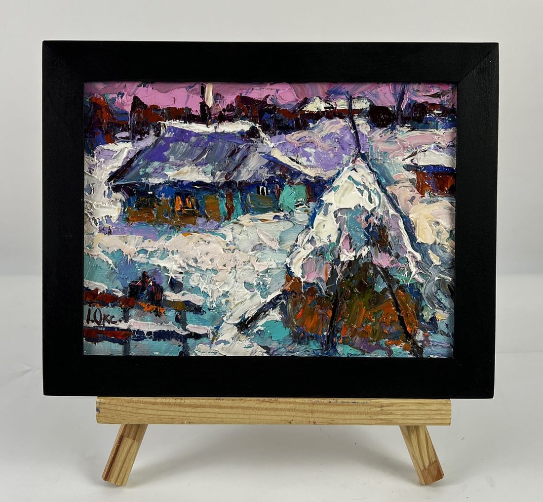 Oil painting Moonlit Night Over the Village Oksana Ivanyuk: Title: Oil painting Moonlit Night Over the Village Oksana Ivanyuk Description: NoAAA6631*** ABOUT THIS PAINTING **** TITLE: "Moonlit Night Over the Village"* ARTISTS: Oksana Ivanyuk* SIZE: 15x20 cm/5.