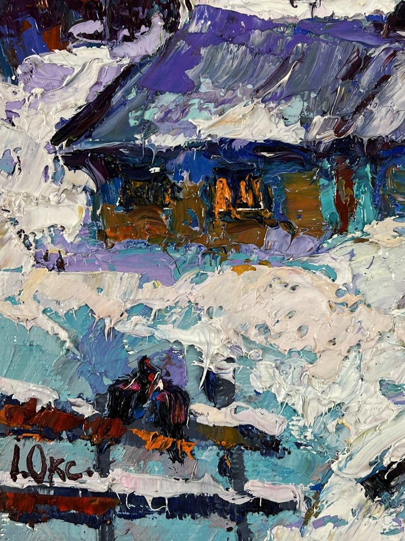 Oil painting Moonlit Night Over the Village Oksana Ivanyuk - 5