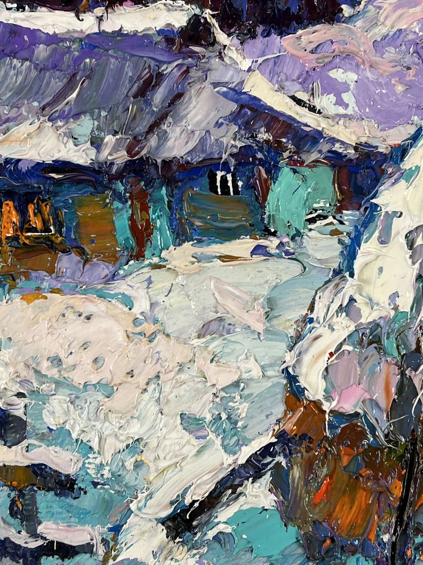 Oil painting Moonlit Night Over the Village Oksana Ivanyuk - 7