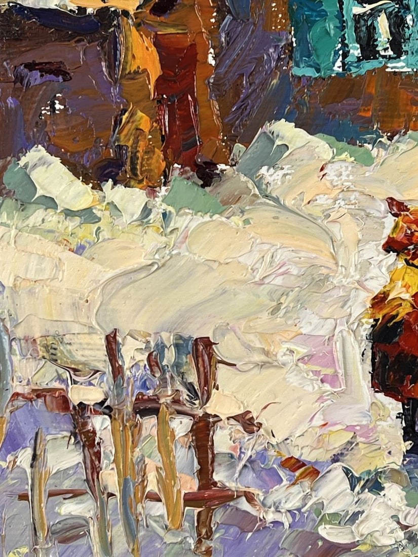 Oil painting Snowman in Front of the House Oksana Ivanyuk - 5