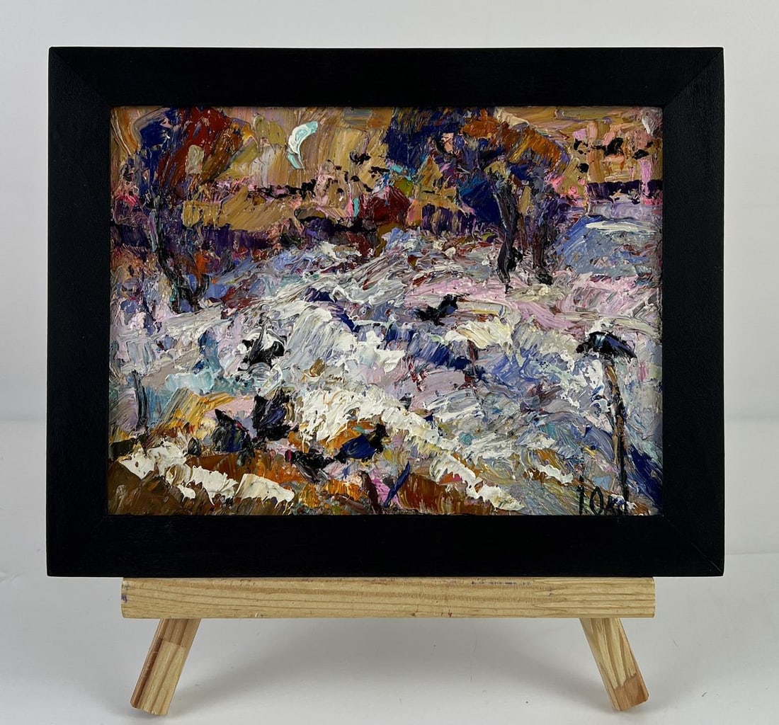 Oil painting Winter Night Silence Oksana Ivanyuk: Title: Oil painting Winter Night Silence Oksana Ivanyuk Description: NoAAA6638*** ABOUT THIS PAINTING **** TITLE: "Winter Night Silence"* ARTISTS: Oksana Ivanyuk* SIZE: 15x20 cm/5.90x7.87 inches'* MED