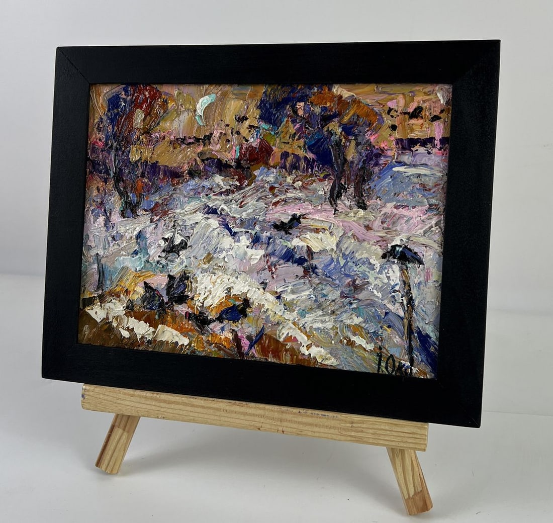 Oil painting Winter Night Silence Oksana Ivanyuk - 2