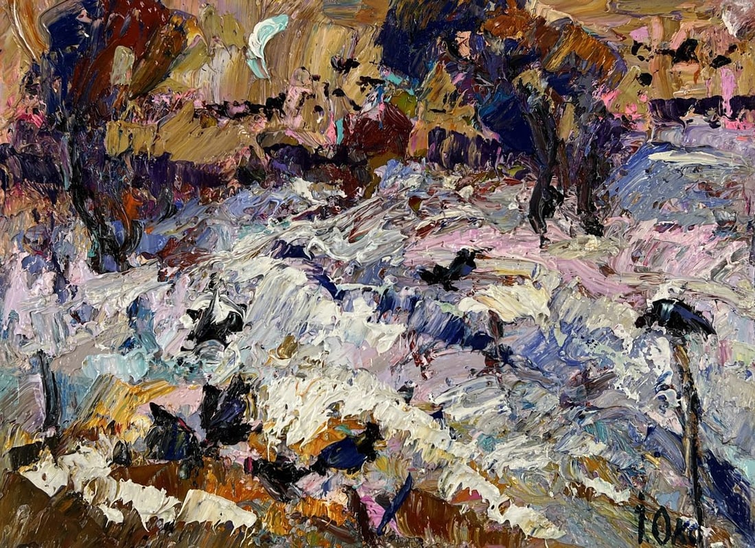 Oil painting Winter Night Silence Oksana Ivanyuk - 3