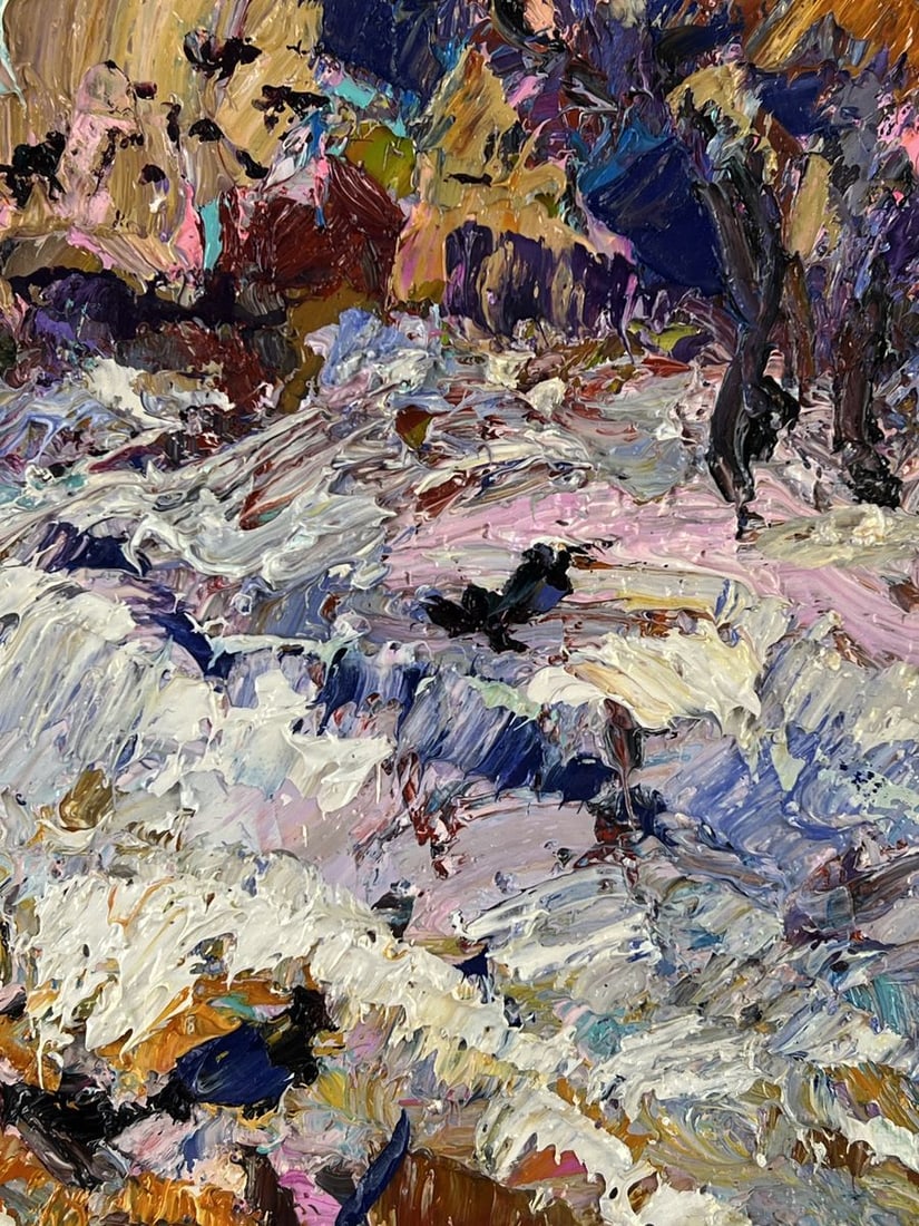 Oil painting Winter Night Silence Oksana Ivanyuk - 7