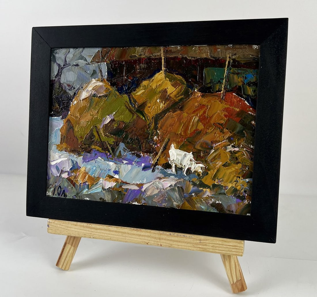 Oil painting It's getting dark in the village Oleksiy Ivanyuk - 2