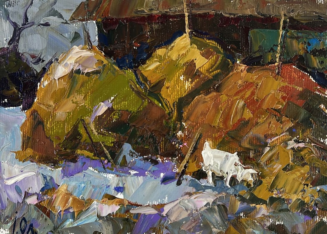 Oil painting It's getting dark in the village Oleksiy Ivanyuk - 3
