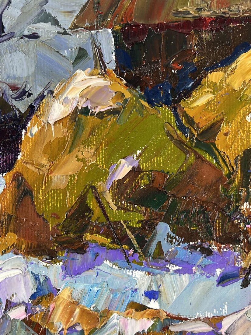 Oil painting It's getting dark in the village Oleksiy Ivanyuk - 4