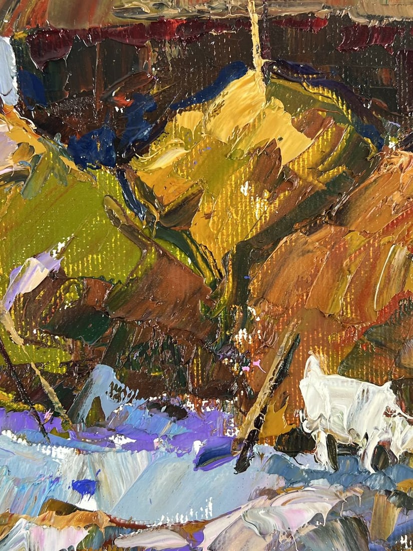 Oil painting It's getting dark in the village Oleksiy Ivanyuk - 8