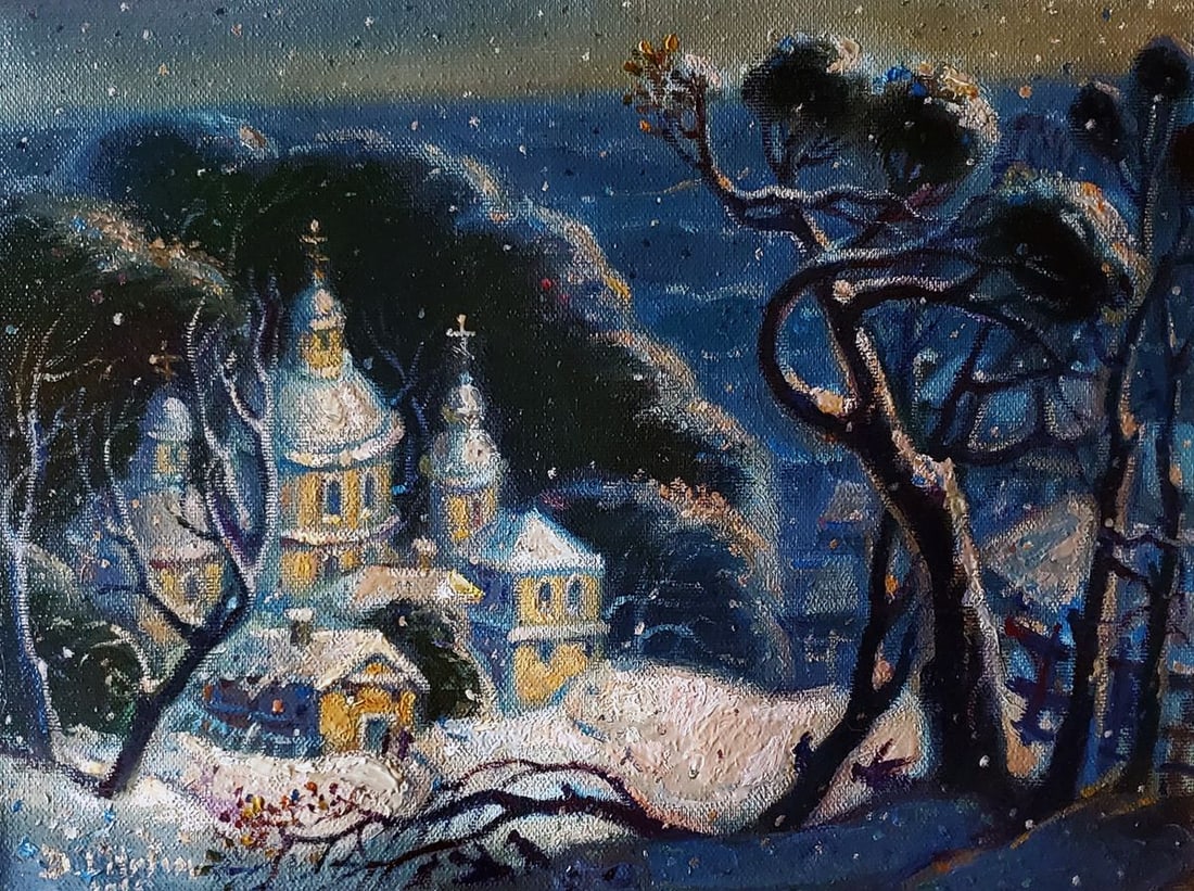 Oil painting Winter Monastery Daniil Litvinov: Title: Oil painting Winter Monastery Daniil Litvinov Description: NoLitv 1266*** ABOUT THIS PAINTING **** TITLE: "Winter Monastery"* ARTISTS: Daniil Litvinov* SIZE: 40x30 cm/'15.74x11.81 inches'*