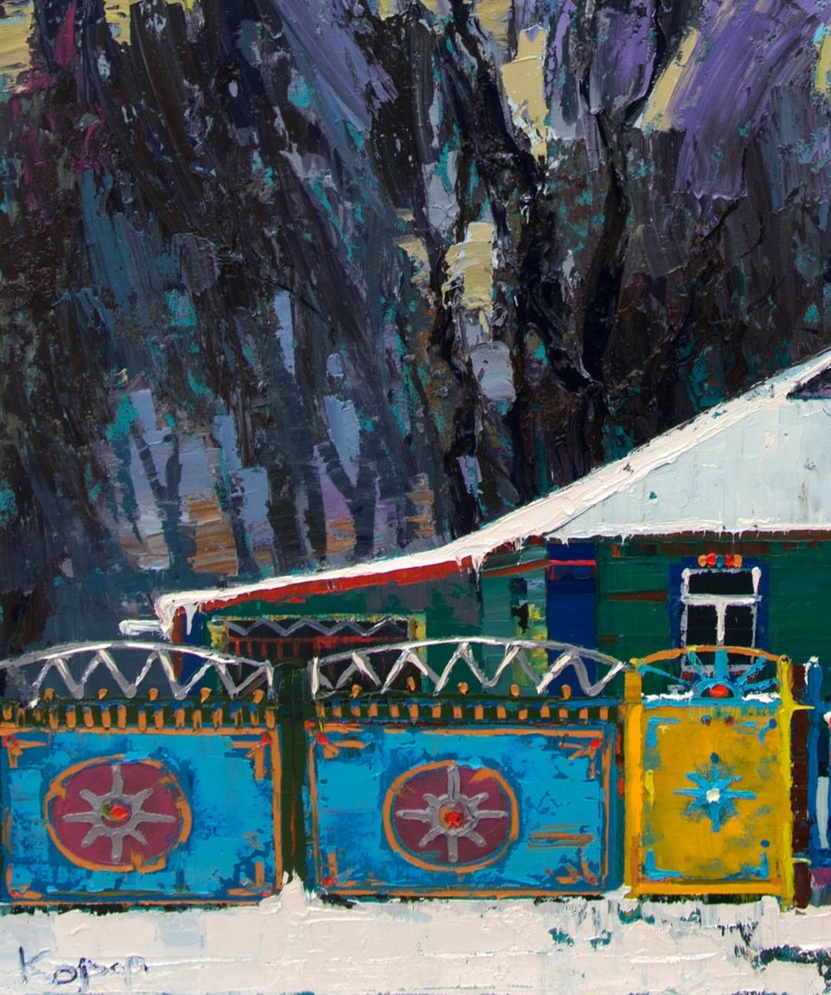 Oil painting Snow covered gates Natalia Korf-Ivaniuk - 4