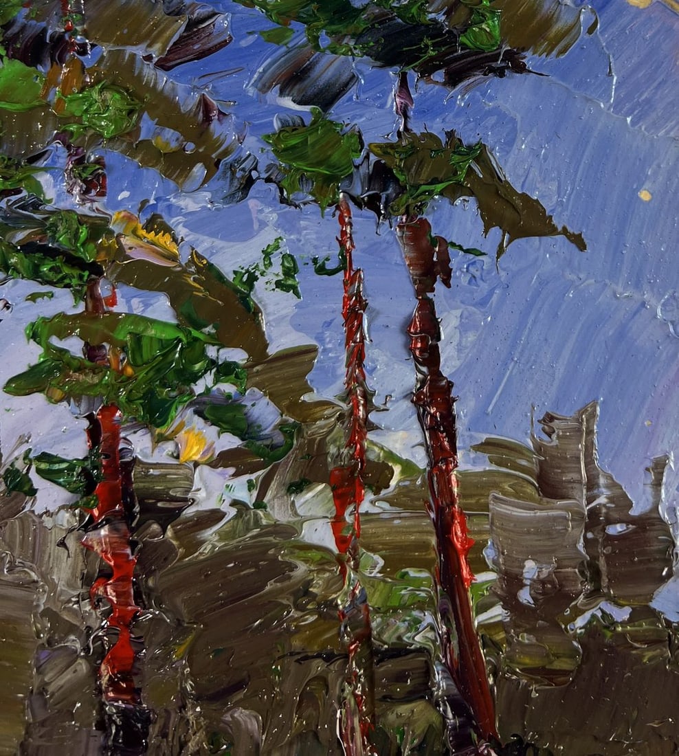 Oil painting Winter road through quiet forests Boris Serdyuk - 4
