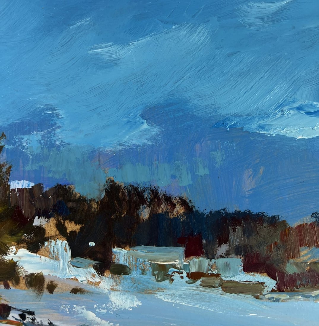 Oil painting Frozen winter river Yuriy Suprunchuk - 5