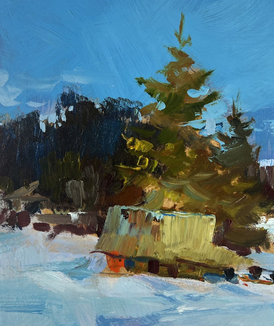 Oil painting Frozen winter river Yuriy Suprunchuk - 6