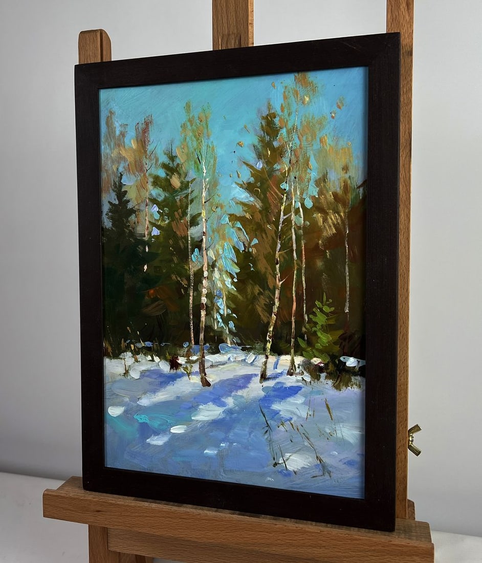 Oil painting Sunny winter forest Yuriy Suprunchuk - 2