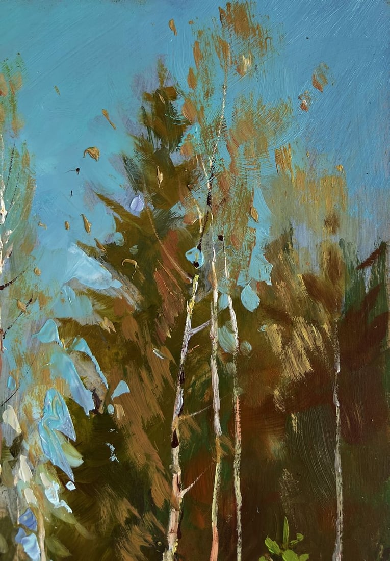 Oil painting Sunny winter forest Yuriy Suprunchuk - 4
