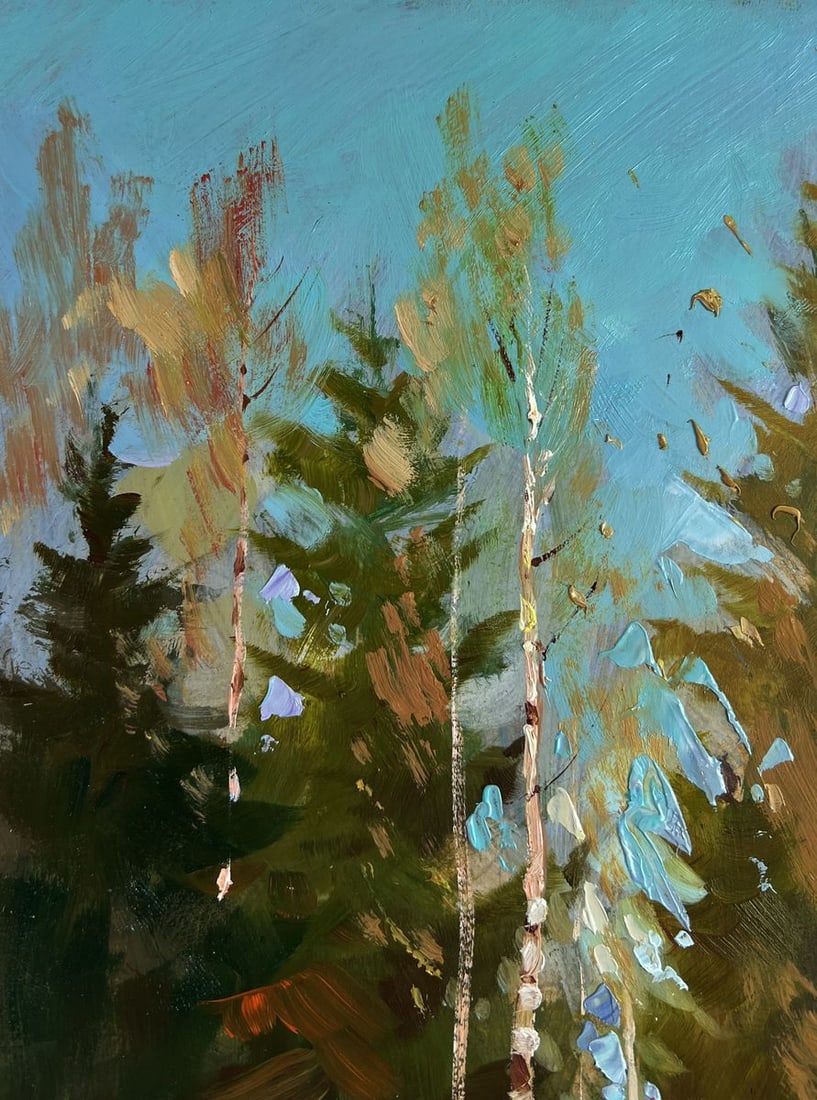 Oil painting Sunny winter forest Yuriy Suprunchuk - 5
