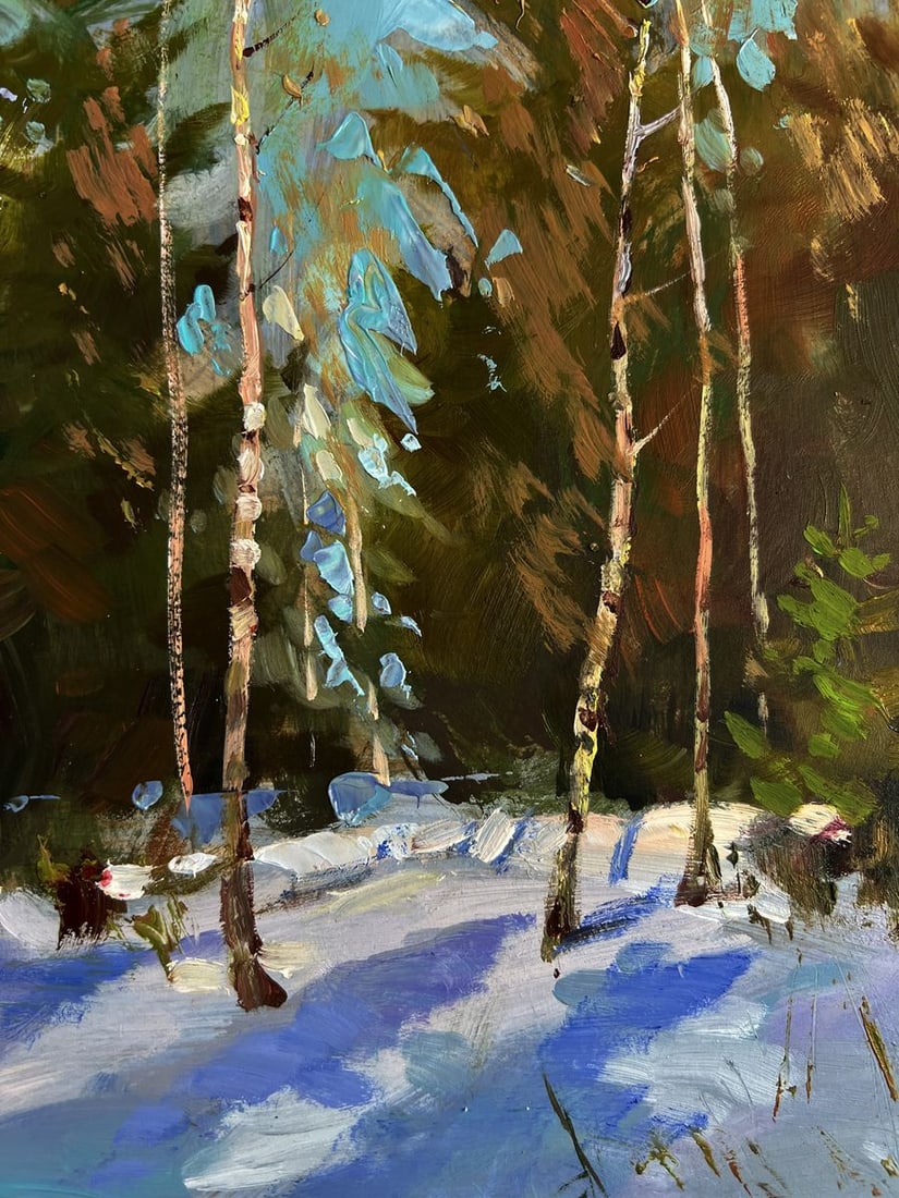 Oil painting Sunny winter forest Yuriy Suprunchuk - 6