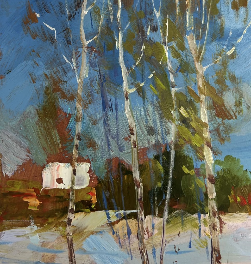 Oil painting Winter path leading home Yuriy Suprunchuk - 6