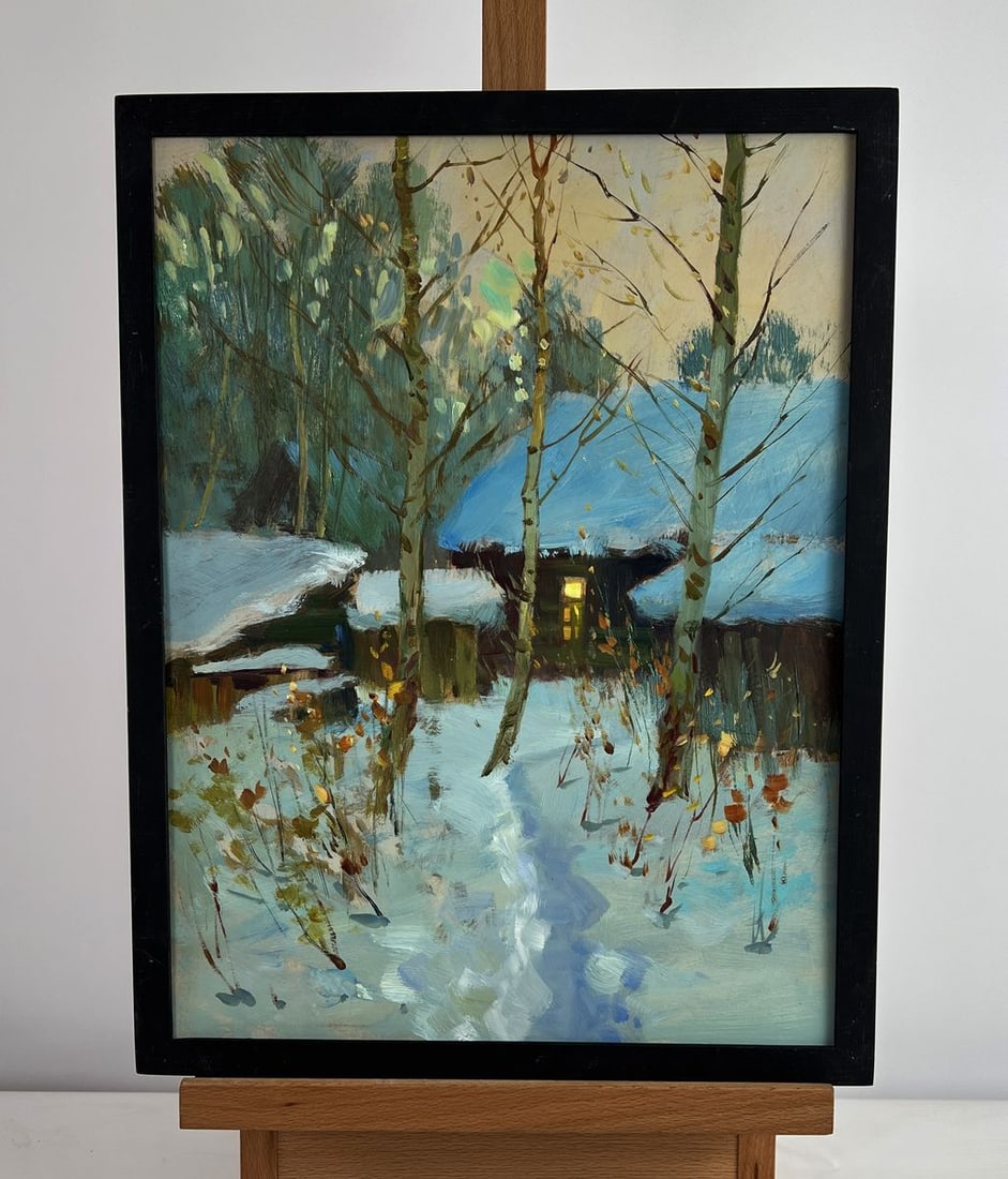 Oil painting Enjoying the winter sunset Yuriy Suprunchuk (1 of 9)