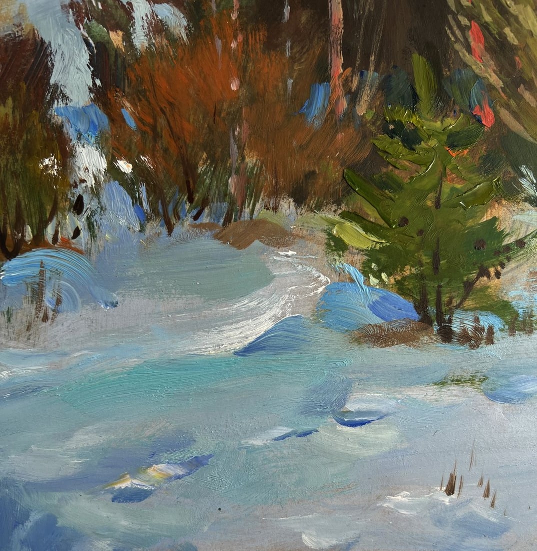 Oil painting Path in the winter forest Yuriy Suprunchuk - 8