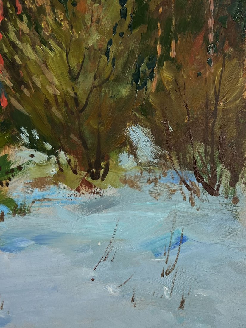 Oil painting Path in the winter forest Yuriy Suprunchuk - 9