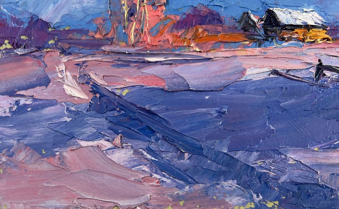Oil painting Silence among the snow and trees Boris Serdyuk - 6