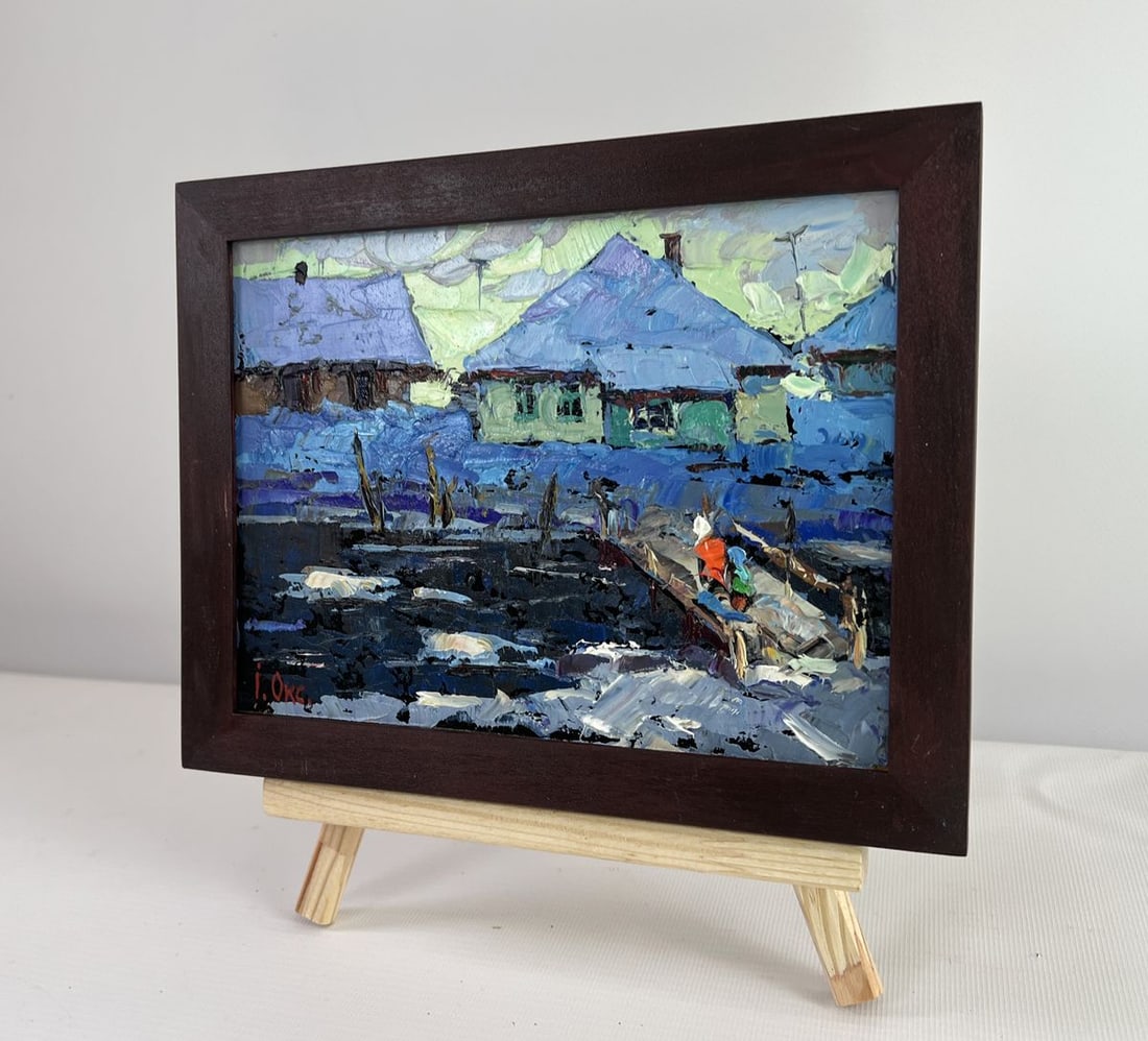 Oil painting The evening light of the native house Oksana Kalenyuk - 2