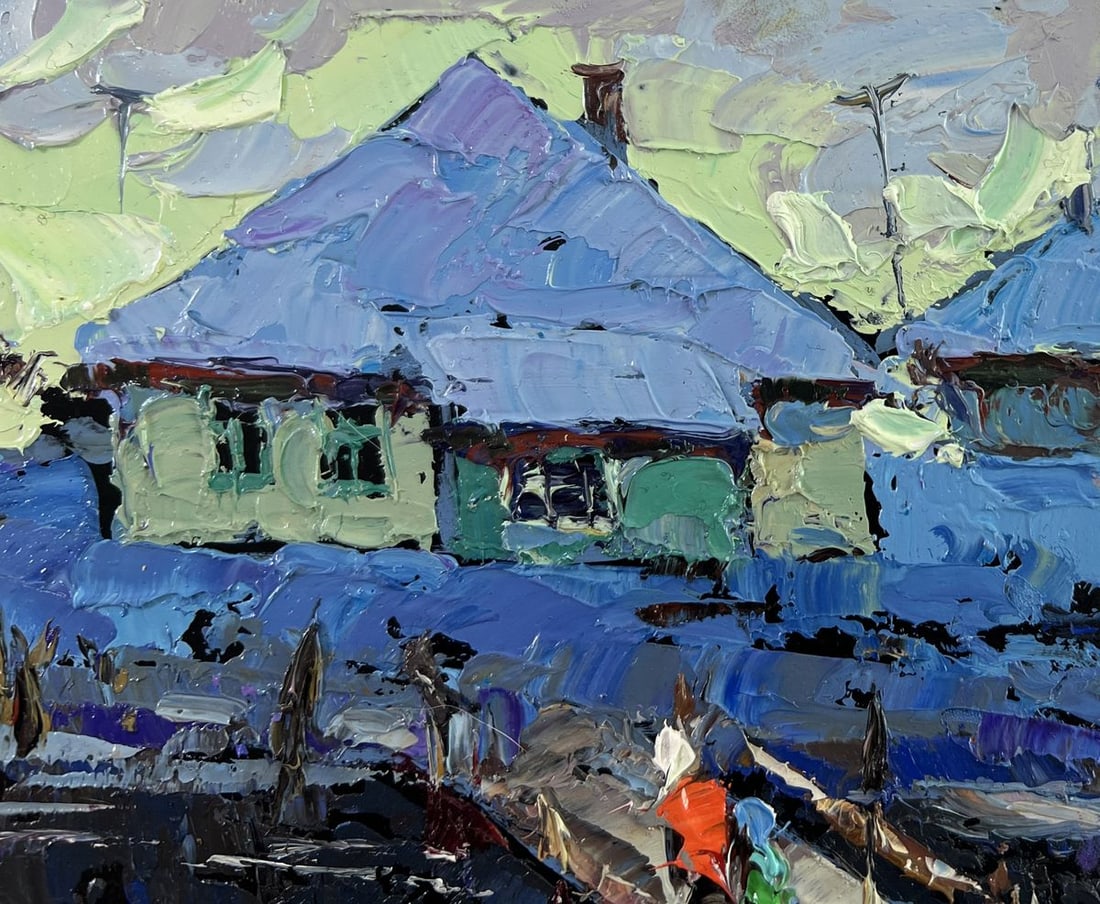 Oil painting The evening light of the native house Oksana Kalenyuk - 4