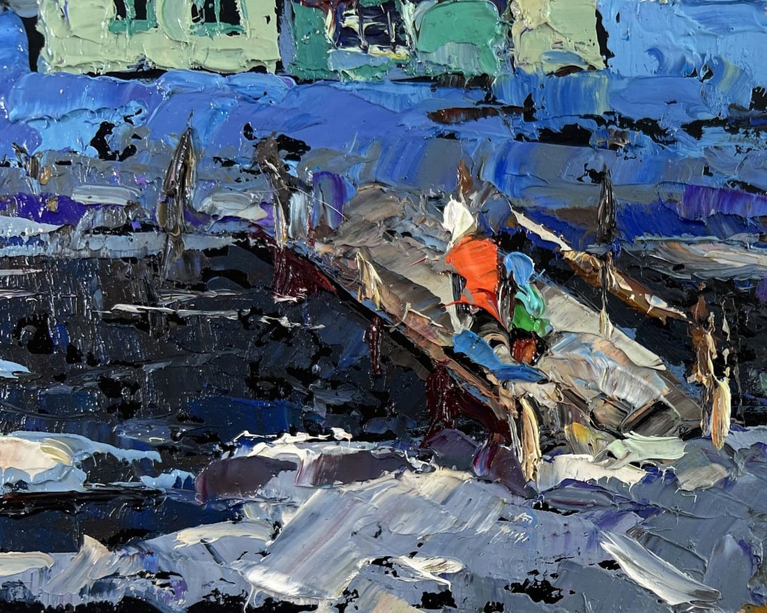 Oil painting The evening light of the native house Oksana Kalenyuk - 5