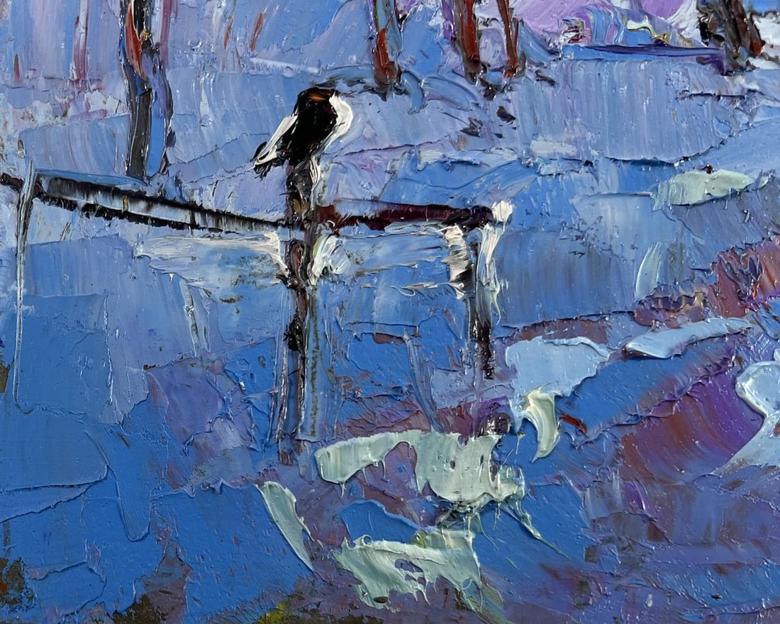 Oil painting Moonlight winter light Oksana Kalenyuk - 6