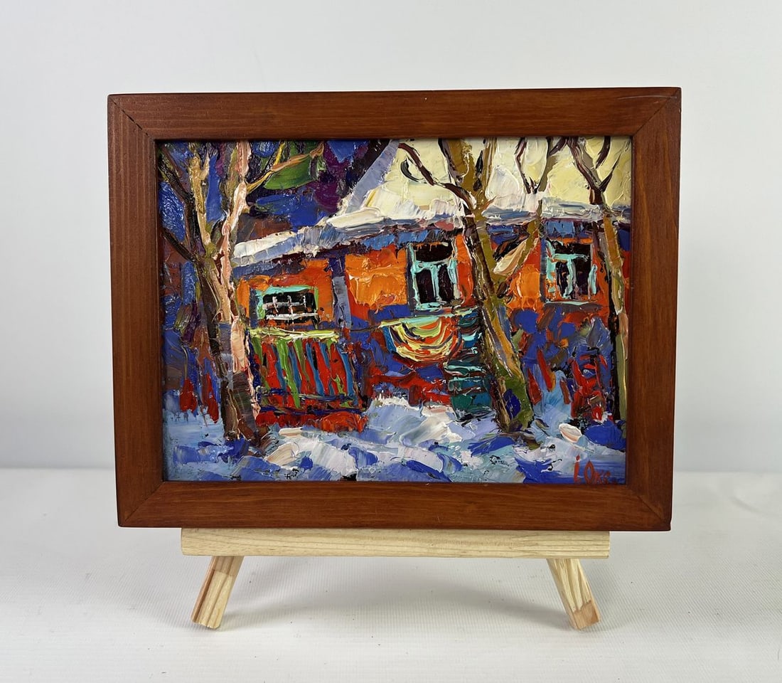Oil painting The quiet beauty of a winter morning Oksana Kalenyuk: Title: Oil painting The quiet beauty of a winter morning Oksana Kalenyuk Description: NoAAA5127The oil painting on Cardboard titled "The quiet beauty of a winter morning" vividly captures the poetic