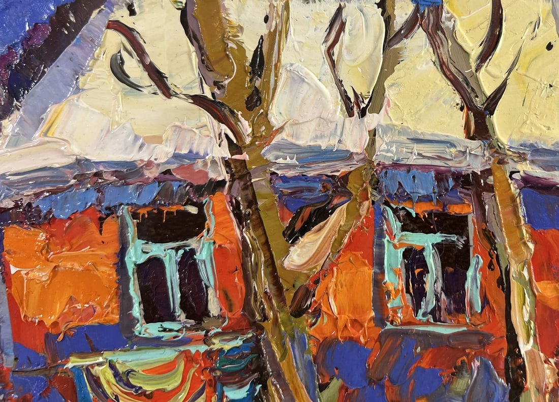 Oil painting The quiet beauty of a winter morning Oksana Kalenyuk - 4