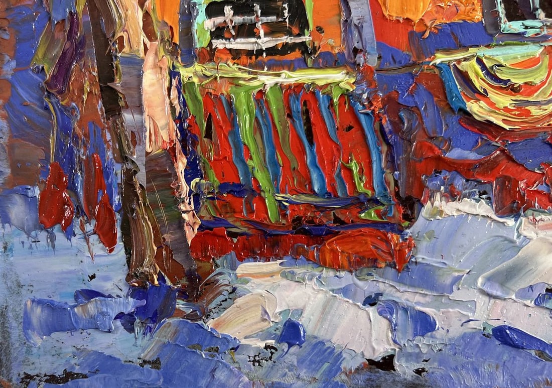 Oil painting The quiet beauty of a winter morning Oksana Kalenyuk - 6