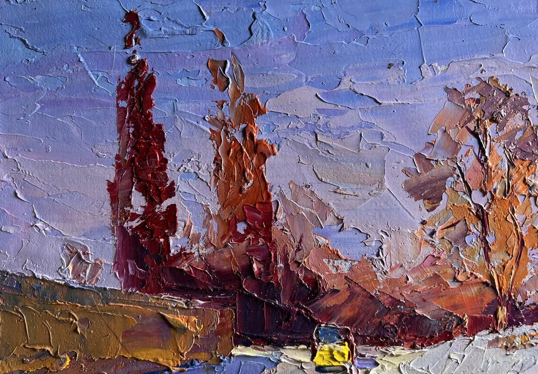 Oil painting The street was covered with snow Boris Serdyuk - 4