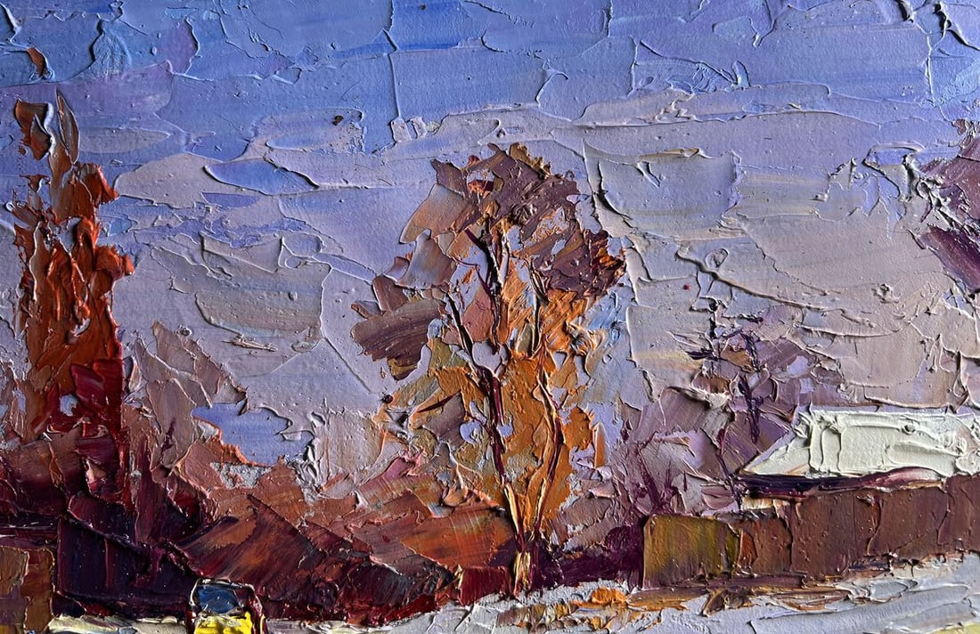 Oil painting The street was covered with snow Boris Serdyuk - 5