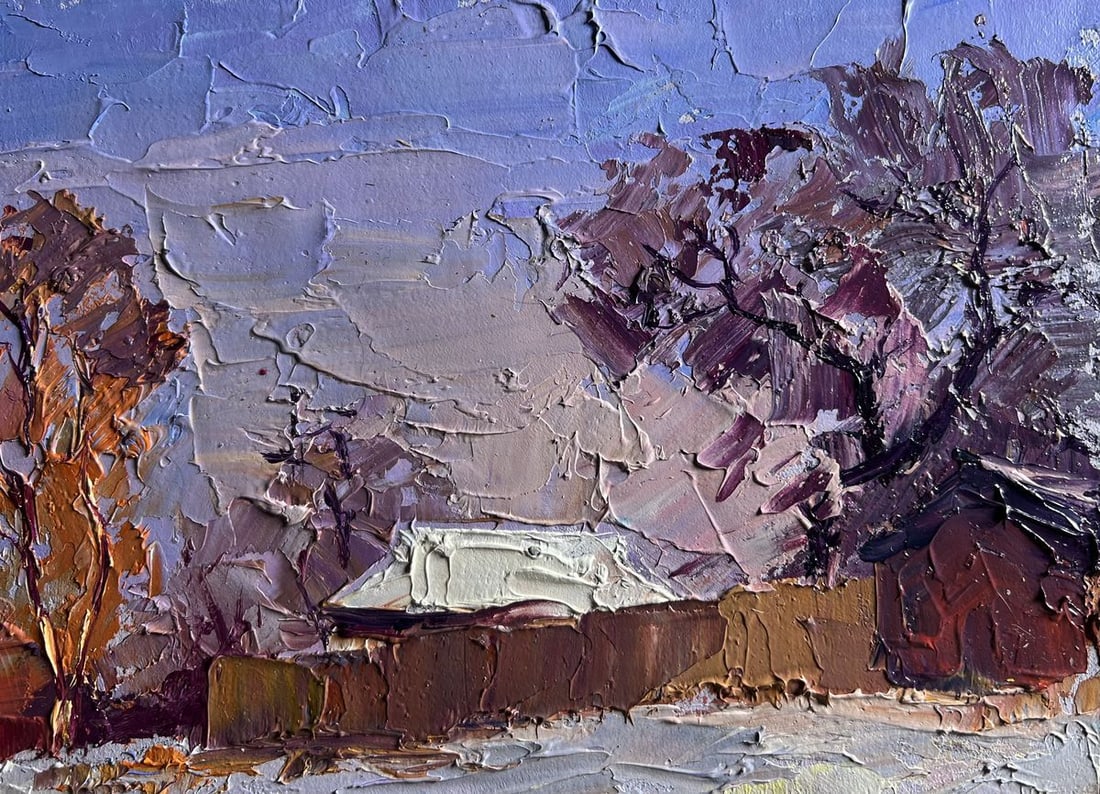 Oil painting The street was covered with snow Boris Serdyuk - 6