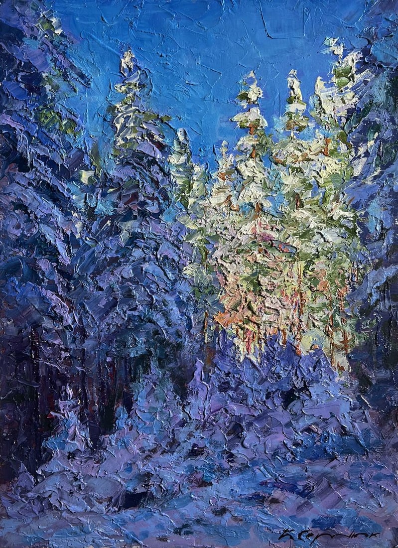 Oil painting Winter in the forest Boris Serdyuk - 3