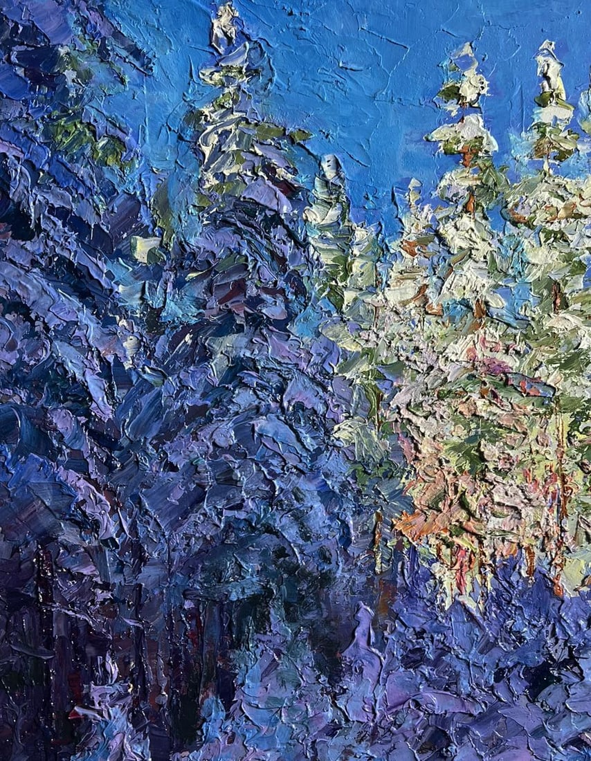Oil painting Winter in the forest Boris Serdyuk - 8