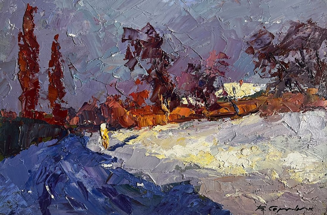 Oil painting Sunny day in winter Boris Serdyuk - 3
