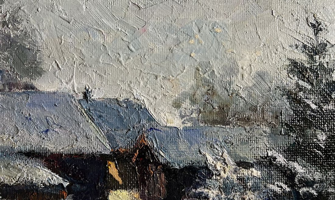Oil painting Winter courtyard Boris Serdyuk - 5