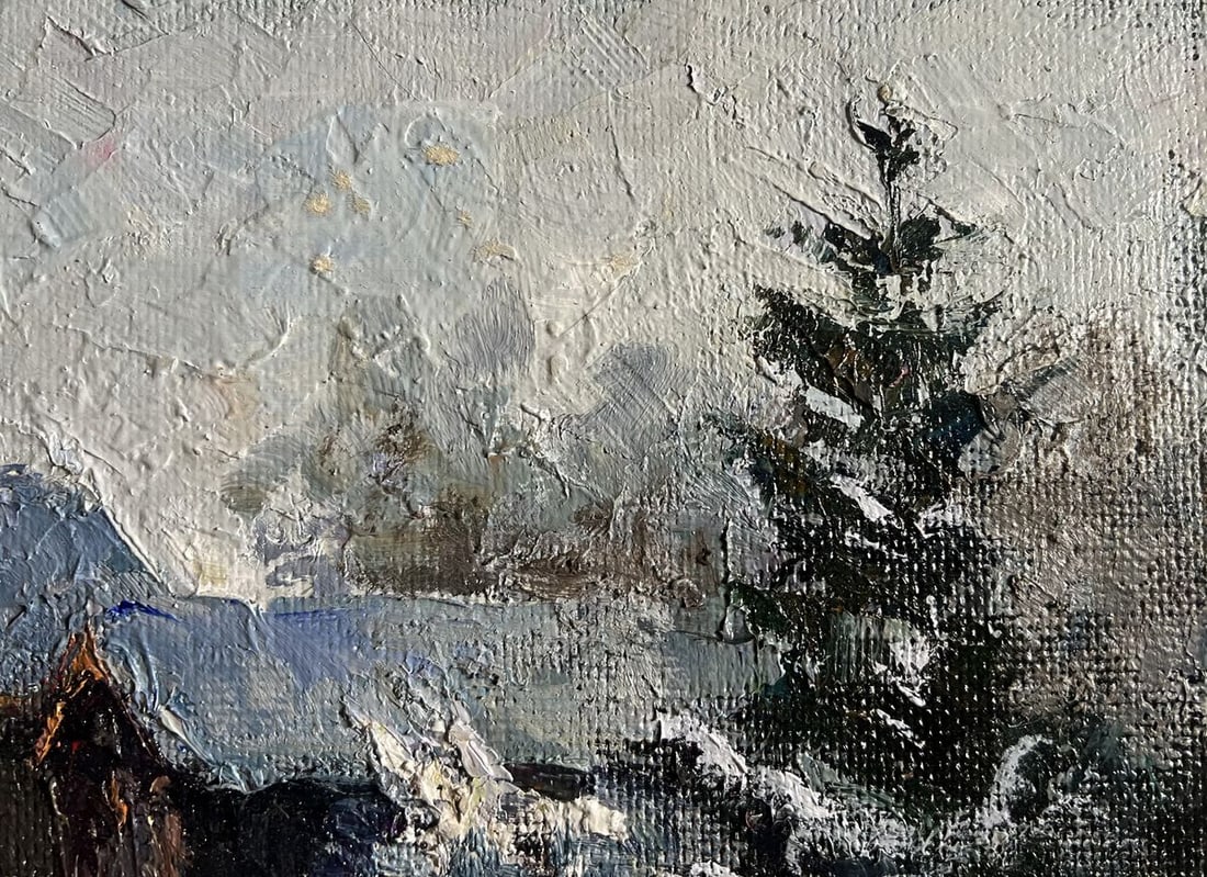 Oil painting Winter courtyard Boris Serdyuk - 6