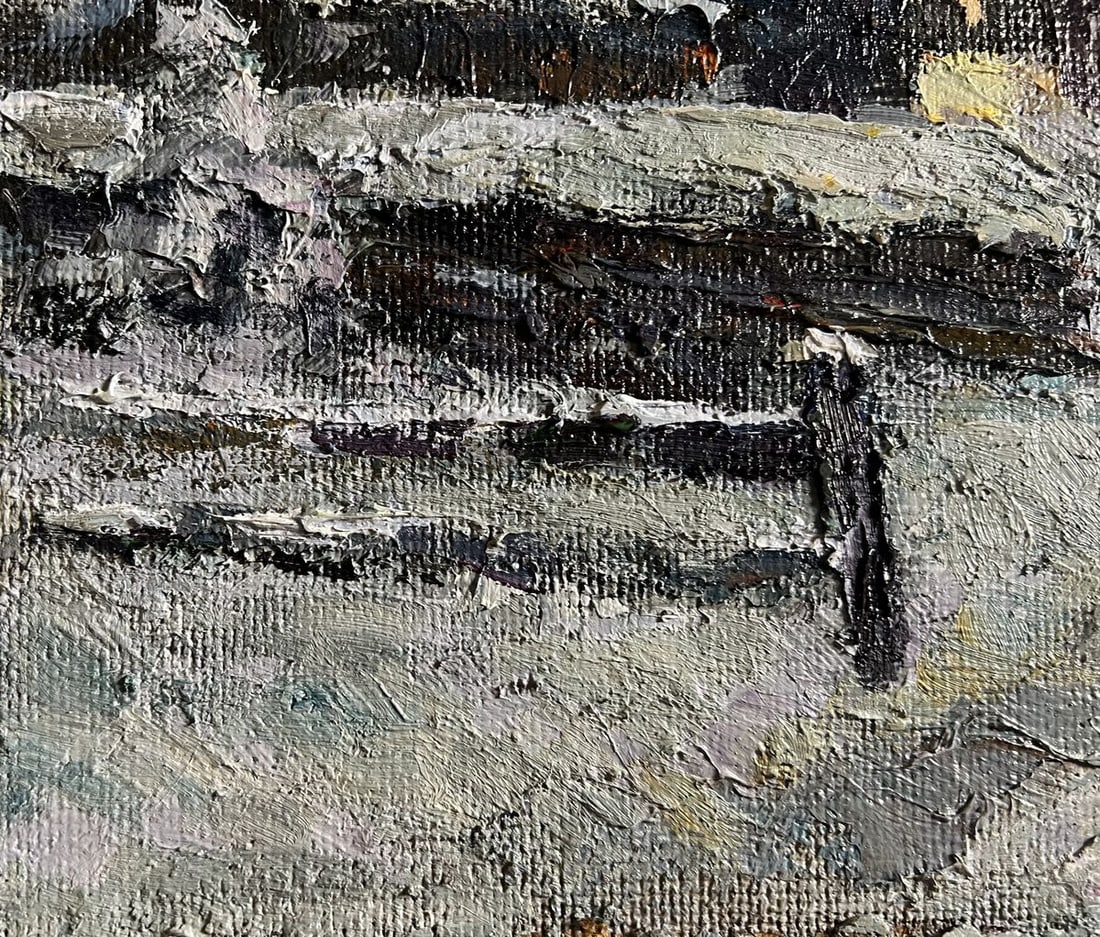 Oil painting Winter courtyard Boris Serdyuk - 8