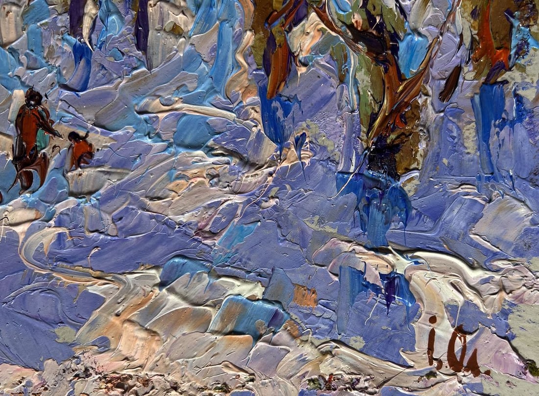 Oil painting In the winter forest park Alex Kalenyuk - 9