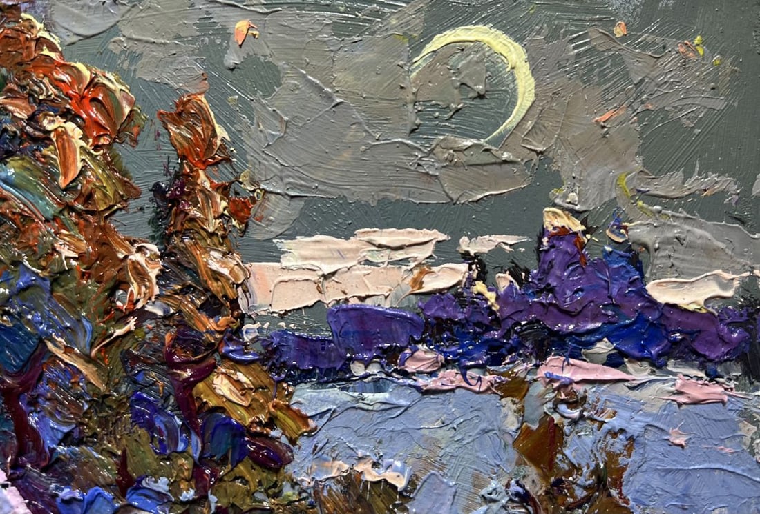 Oil painting There is a moon in the field Oksana Kalenyuk - 6