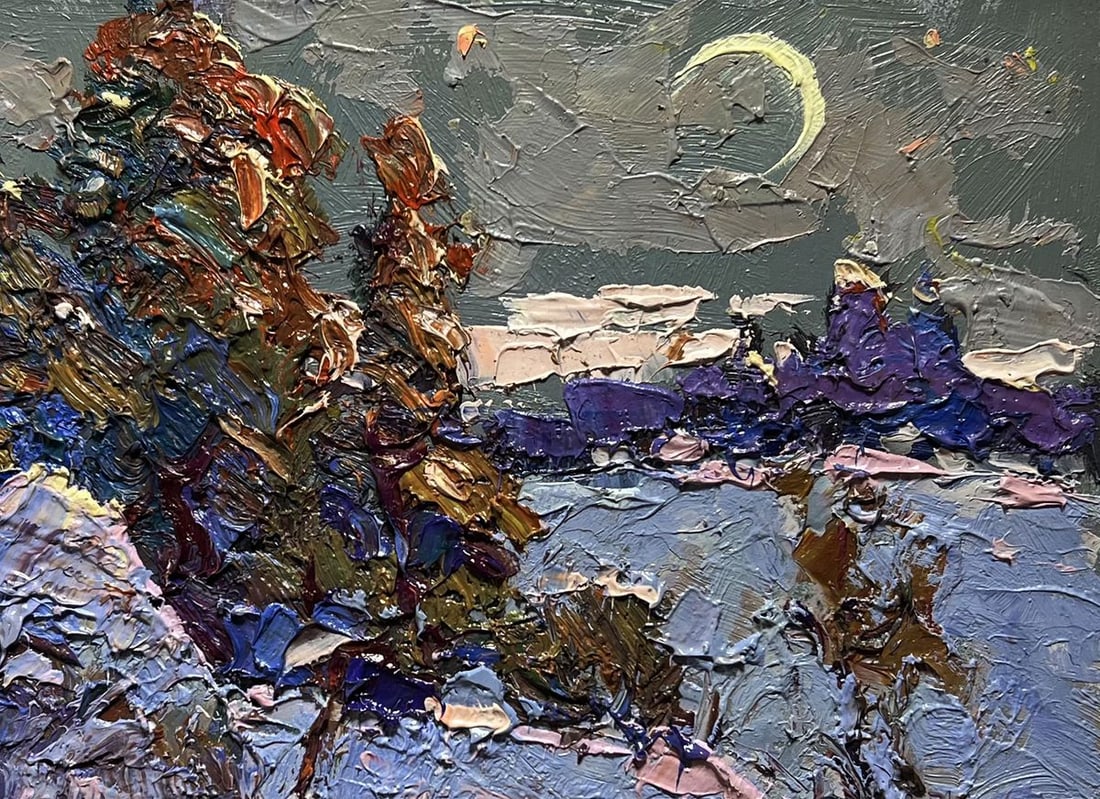 Oil painting There is a moon in the field Oksana Kalenyuk - 8