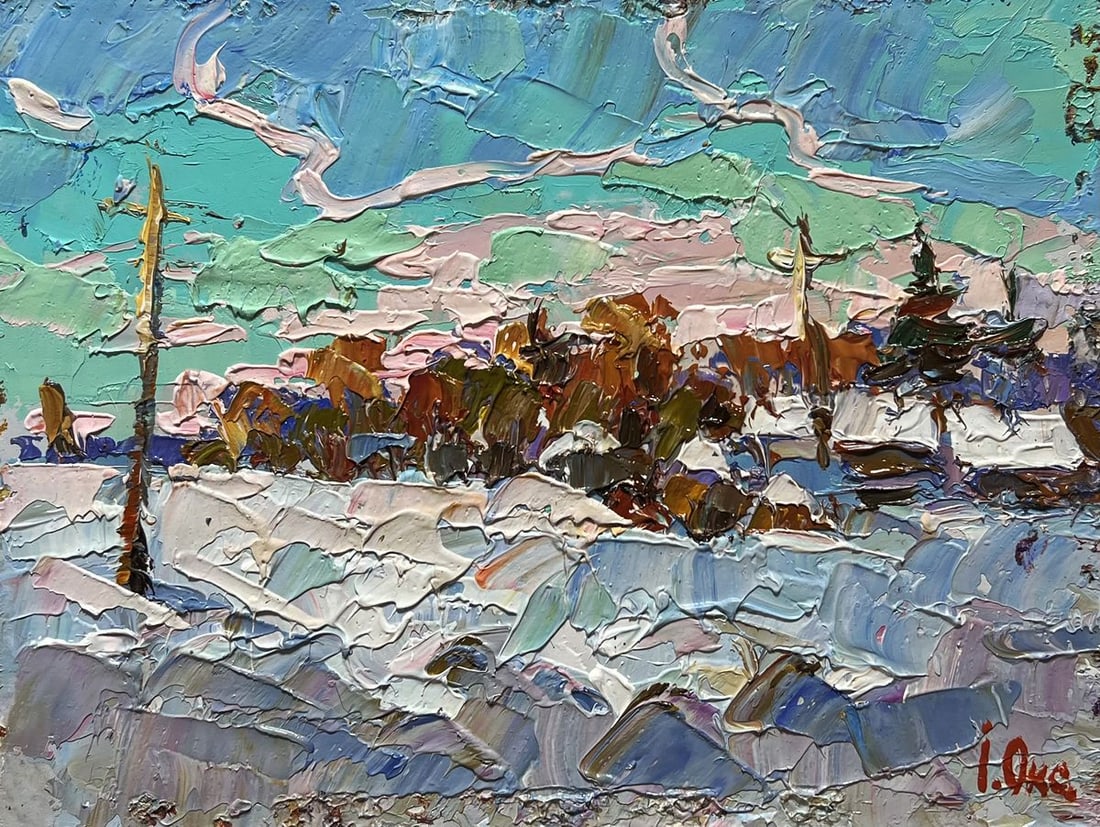 Oil painting After the night snow storm Oksana Kalenyuk - 3