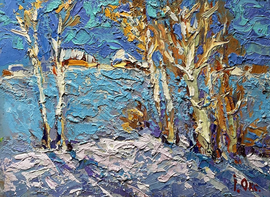 Oil painting Winter day Oksana Kalenyuk - 3