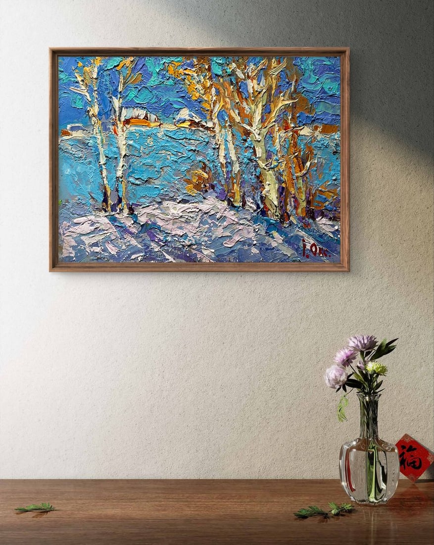 Oil painting Winter day Oksana Kalenyuk - 4